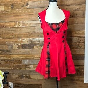 Super cute red/black tartan dress perfect for any occasion or date night!